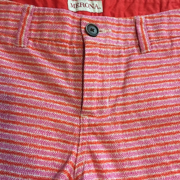 Merona Pink, White, & Orange Arrow Striped Shorts - Picture 5 of 5